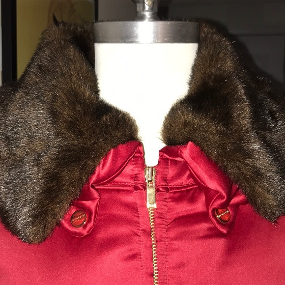 Jones New York Red Sateen Windbreaker Sz M😘 - Picture 3 of 8